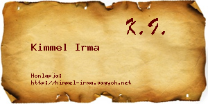Kimmel Irma névjegykártya