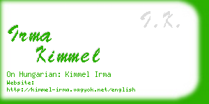 irma kimmel business card